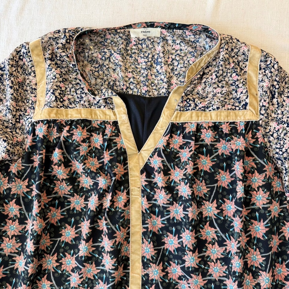 Entro Boho Floral Mixed Print Babydoll Tunic Dress Large Boutique - Picture 7 of 11